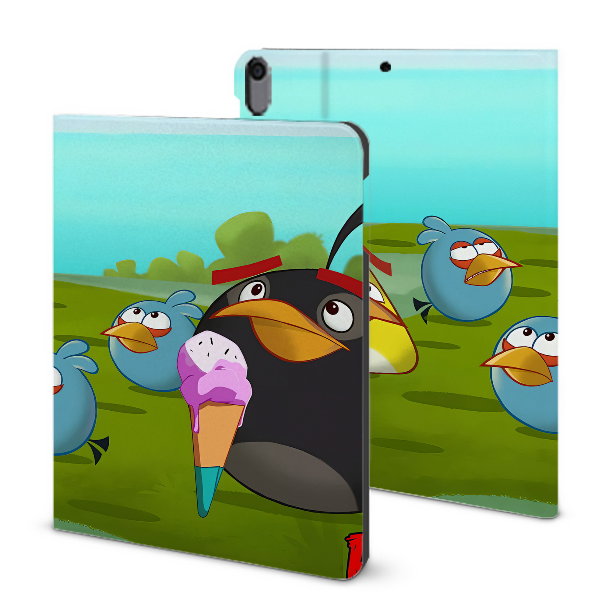 （画像用） Angry Birds アングリーバード IPad ケース ブック型 PUレザー TPU 耐衝撃 軽量 薄型 ペン収納なし 全面保護 IPad 各モデル対応